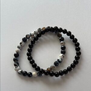 Black Agate, Fire Agate bracelets